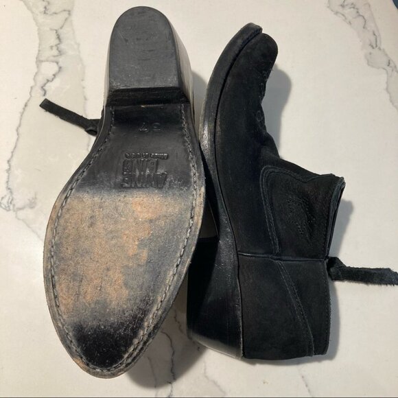 ANINE BING Sz 37 Western Style Suede Stitches Toe Cap Booties - Picture 11 of 15